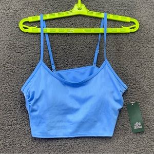 Blue tank bikini top